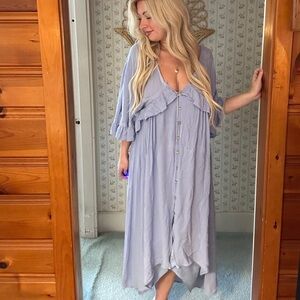 Lavender Button-Down Dress